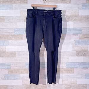 JUDY BLUE Distressed Skinny Jeans Black High Rise Stretch Denim Womens Plus 22W